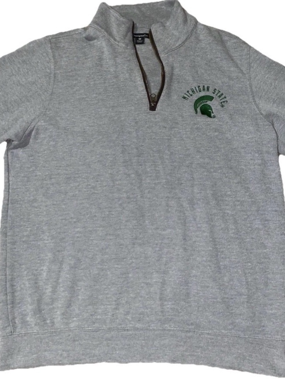 Champion Gray Quarter-Zip Pullover with Green Logo